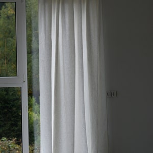 100% Organic Linen Curtain. Stonewashed Linen Window Panel. Linen curtains with open tab. Linen Curtain Panel. image 8