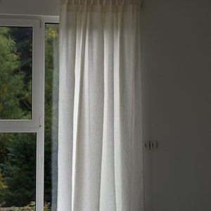 100% Organic Linen Curtain. Stonewashed Linen Window Panel. Linen curtains with open tab. Linen Curtain Panel. image 3