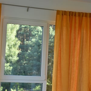 100% Organic Linen Curtain. Stonewashed Linen Window Panel. Linen curtains with hidden tab. Linen Curtain Panel. image 3