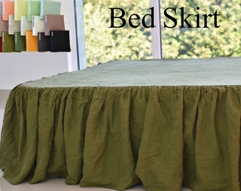 LINEN SKIRT CUSTOM bed skirt bedskirt queen bed linen bedskirt linen bed skirt bed skirt queen bed linen ruffle bed skirt queen bedskirt