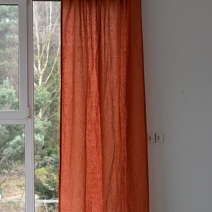Rideau en lin 100 % biologique. Panneau de fenêtre en lin délavé. Rideaux en lin avec galon. Panneau de rideau en lin. image 7