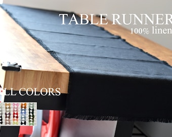 Runner Da Tavolo LOZULO In Lino - 40x140 Cm, Blu, Lavabile Per Esterni