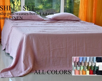 Linen SHEET SET / sheet set king / sheet set queen king 100% linen / linen bedding sheet set/ bedding linen / sheet linen