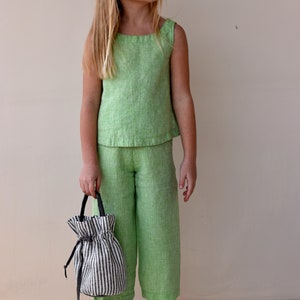 Linen set PANTS& TOP for kids / set for girl /  natural clothing for kids / kids linen pants and top / linen clothing for kids