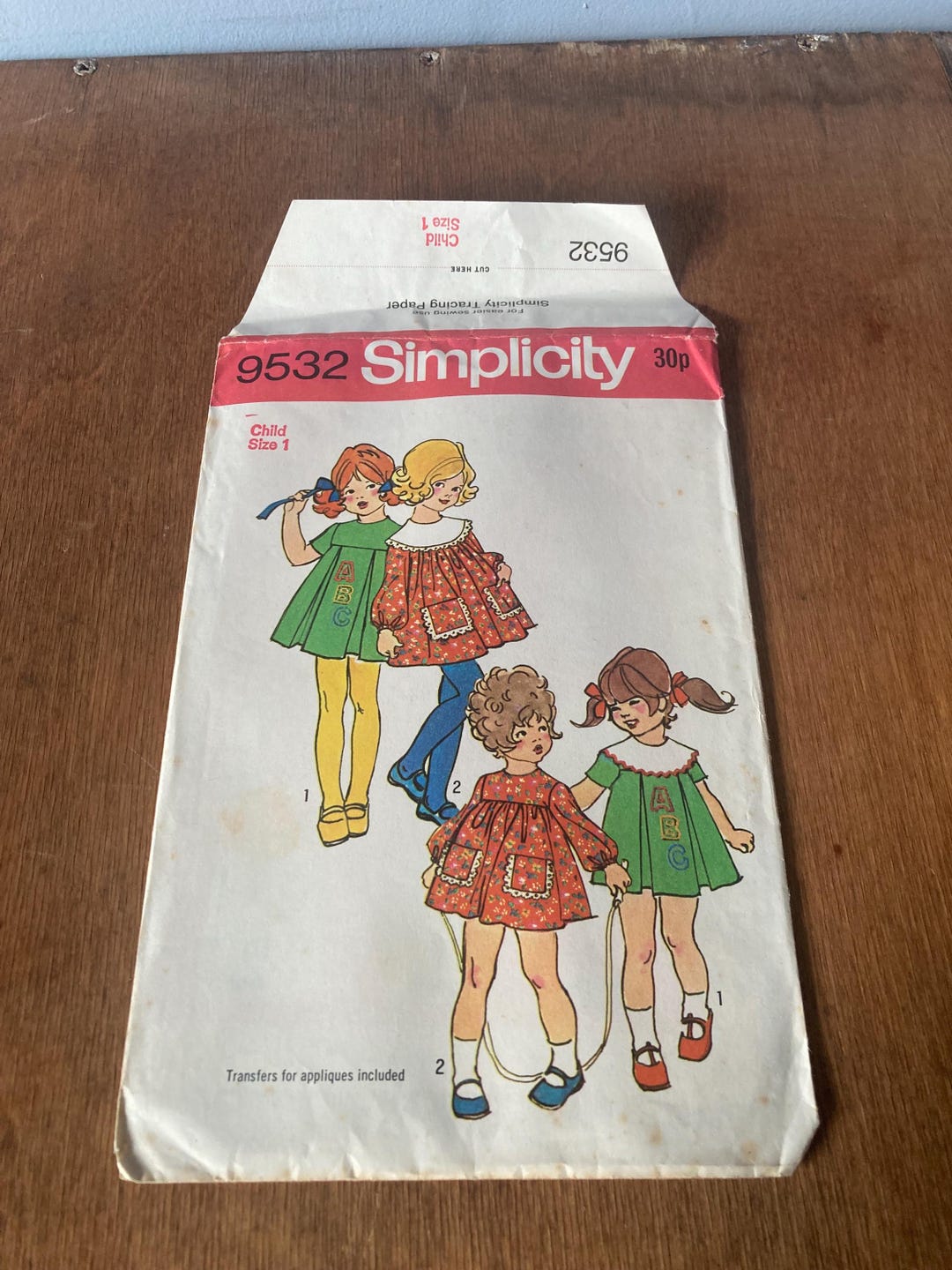 Vintage Simplicity Paper Sewing Pattern #9532 Cild Size 1 - Etsy