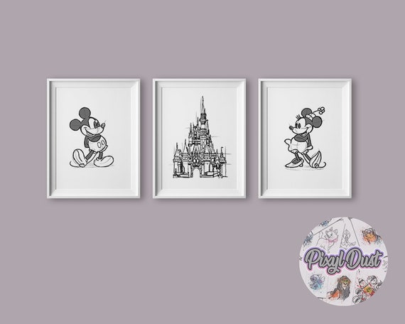 A4//A5//A6 Disney Mickey y Minnie plantilla