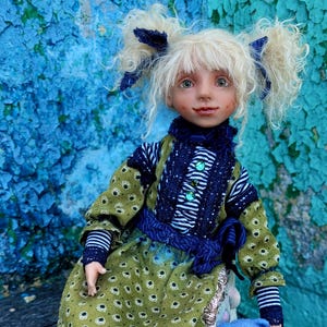 OOAK Interior handmade Doll, Polymer Clay Art Doll artist made