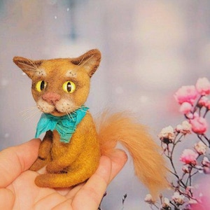 Needle Felted Cat, collectible toy, ooak, artist made, handmade