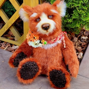 Plush bear, realistic bear, collectible handmade toy, ooak, artist made