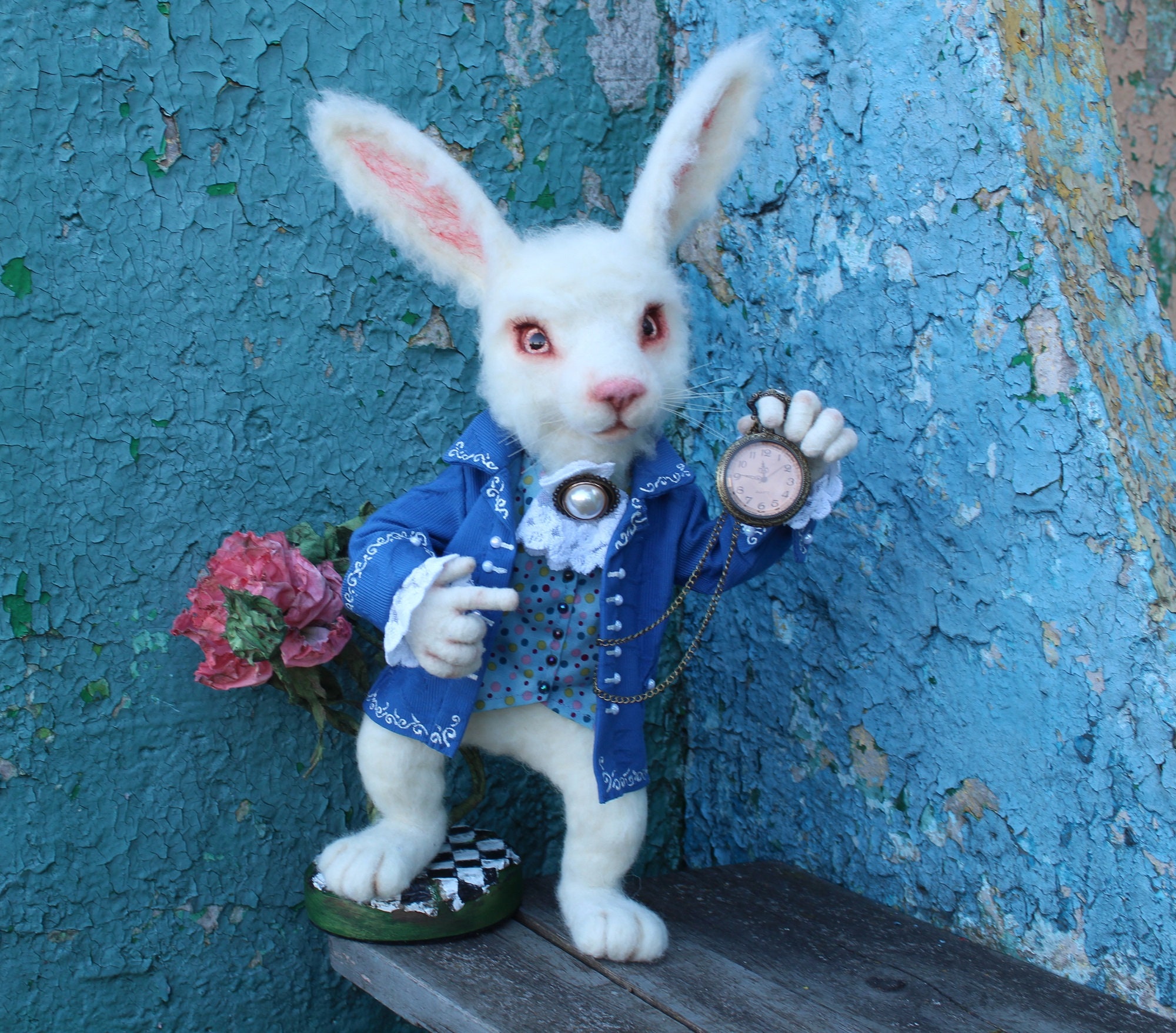 35cm Original Disney Alice in Wonderland White Rabbit Cartoon Cute Stuffed  Plush Toy Doll Children Birthday Stuffed Bunny Large