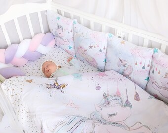 baby unicorn crib set