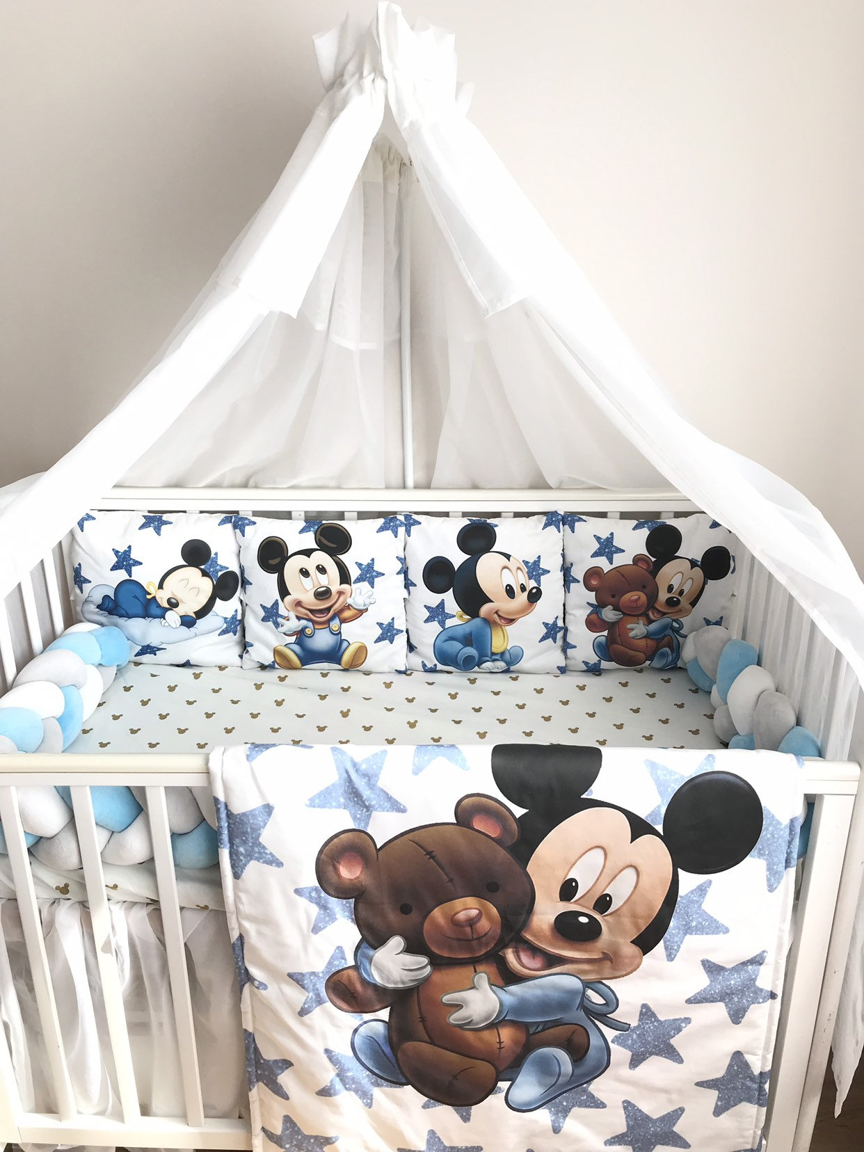 Disney Mickey Mouse Crib Bedding Boy Girl Nursery Personalized Etsy
