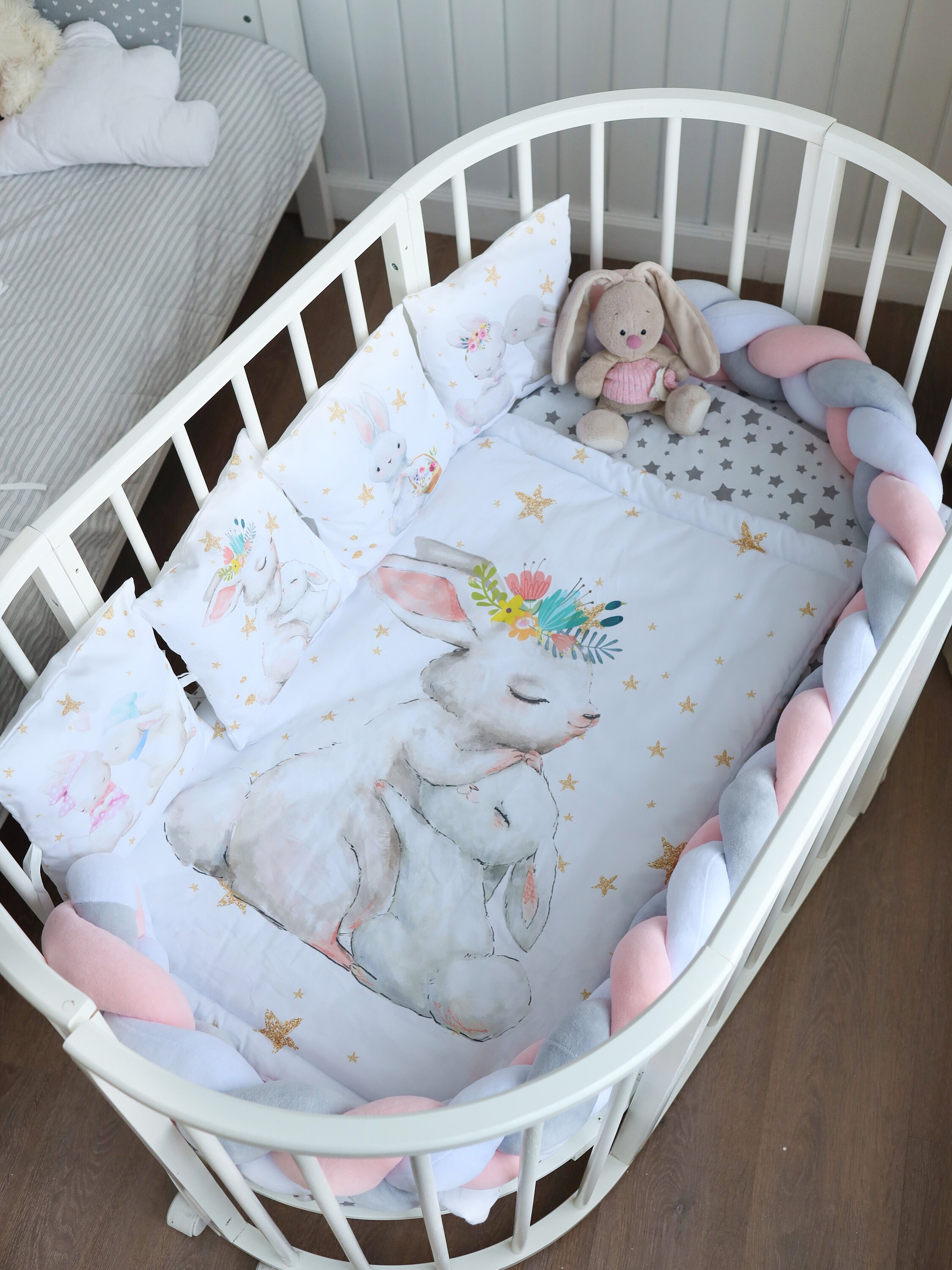 baby girl cot bumper set