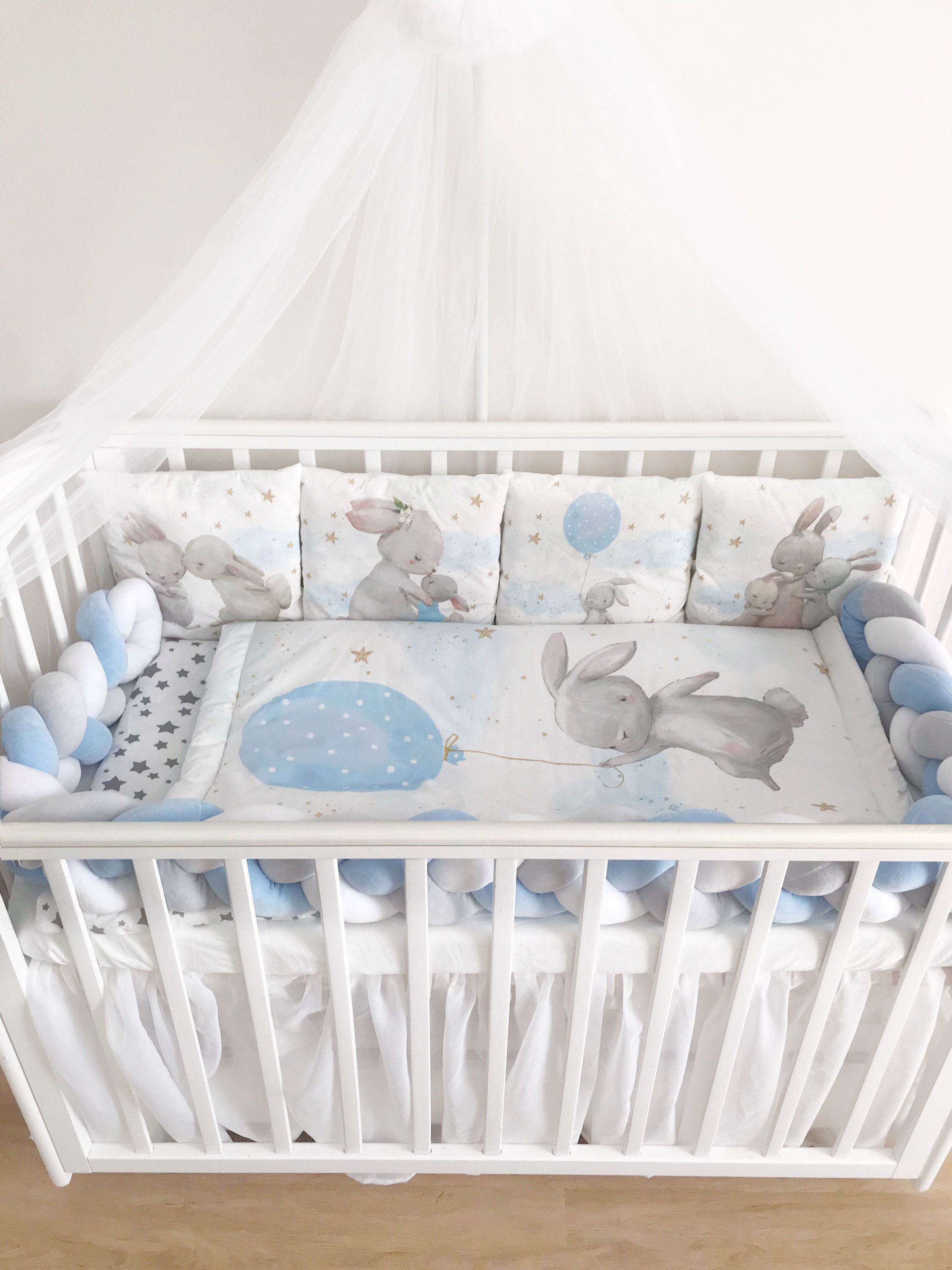 Bunny Crib Bedding Set Boy. Set Bumpers for Baby Crib. Crib Etsy UK