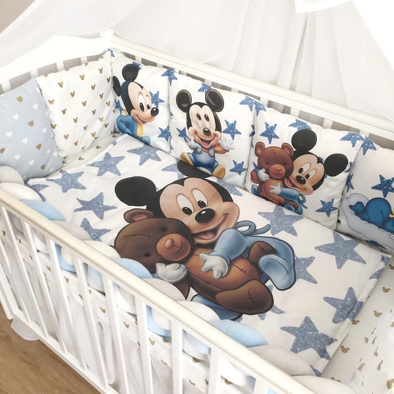 Disney Mickey Mouse Crib Bedding Boy Girl Nursery Personalized Etsy