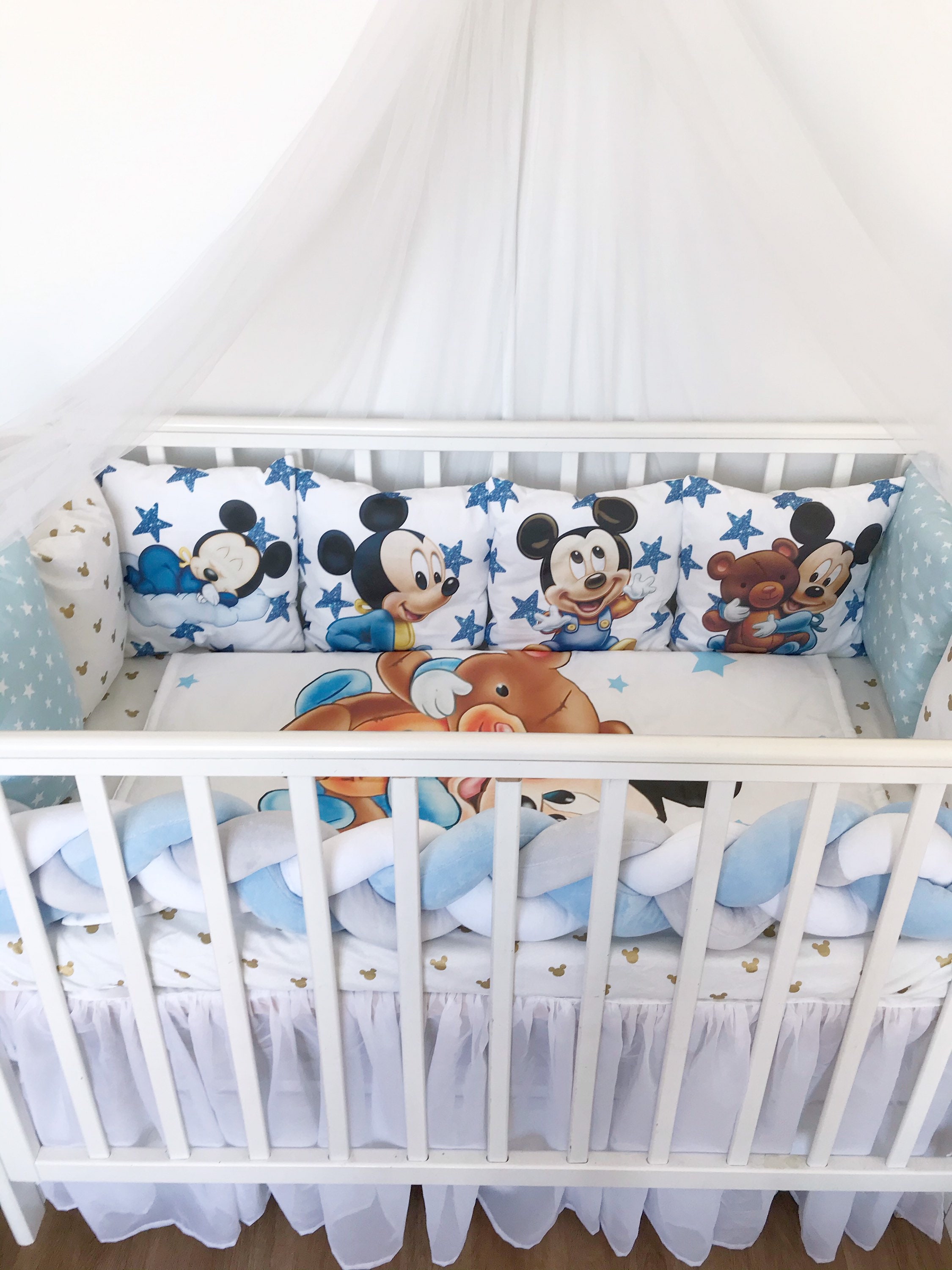 Disney Mickey Mouse Crib Bedding Boy Girl Nursery Personalized Etsy