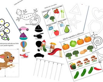 45 pages. 3-6 year old LEARNING WORKBOOK. PDF learning | Etsy