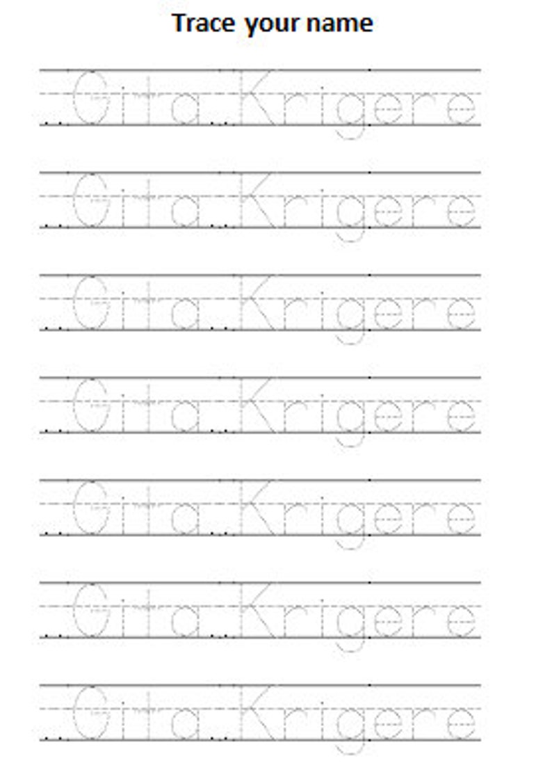 name tracing mat pdf customized name practice name