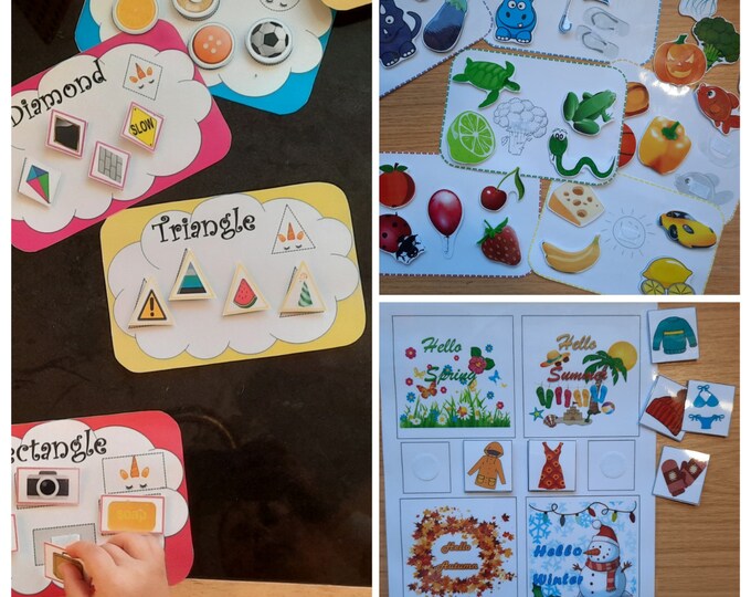 Stacking Shapes. Fallow the Pattern Cards. Stack up the Shapes - Etsy