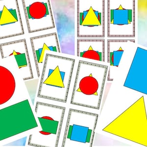 Nouvelle activité de sac occupé. Empiler des formes. Suivez les cartes-modèles. Empilez les formes selon la carte de modèle. Grande activité d'apprentissage.