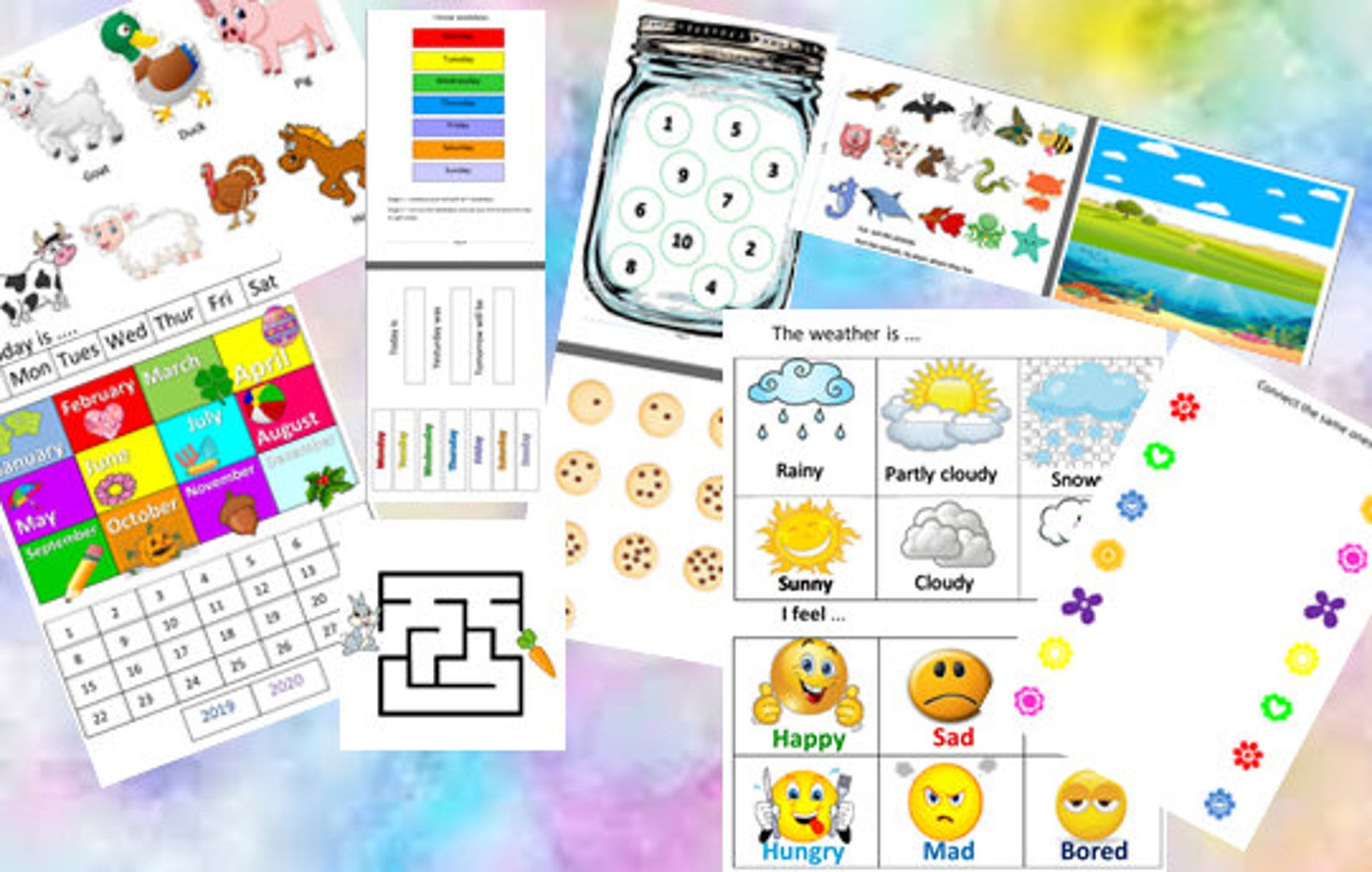 3 6 year old learning workbook pdf learning worksheets 45 etsy
