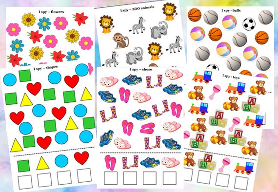 new2 year old learning worksheets 11 pages of i spy etsy ireland