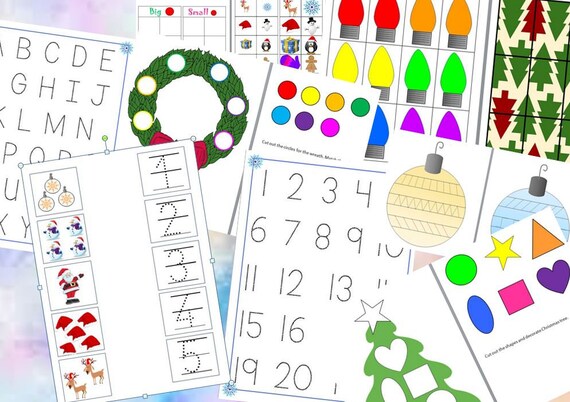 2 4 year old winter learning workbook pdf learning worksheets etsy