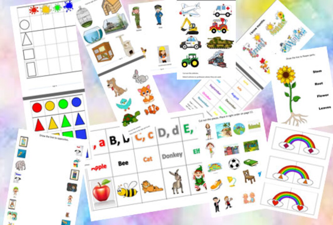 3 6 year old learning workbook pdf learning worksheets 45 etsy