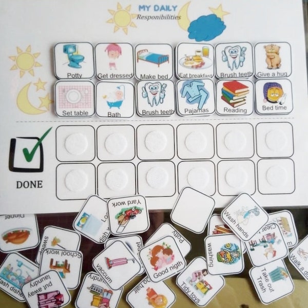 Verantwoordelijkheidstabel voor kinderen: checklist dagelijkse routine Chor