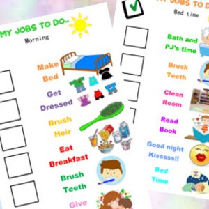 MORNING AND BEDTIME Checklist Printable, Morning Routine Checklist, Bedtime Routine Checklist, Morning & Bedtime Chart, Kids To Do Chart