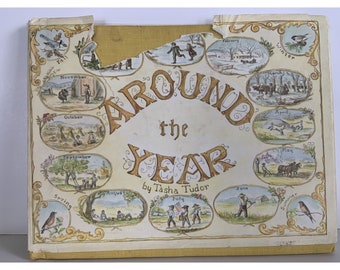 Tasha Tudor AROUND THE YEAR / First Edition 1957 Hardback Dust Jacket