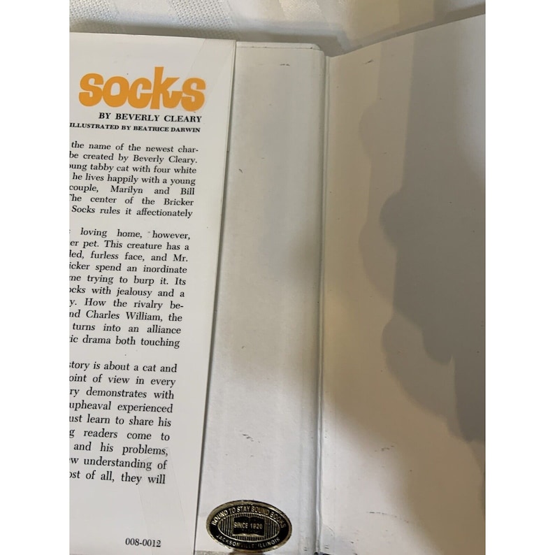 Socks by Beverly Cleary, 1st First Edition, Vintage 1973 HB Dust Jacket