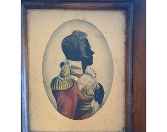 ANTIQUE Silhouette JOHN BUNCOMBE Portrait Miniature Oval Painting Art Appraised