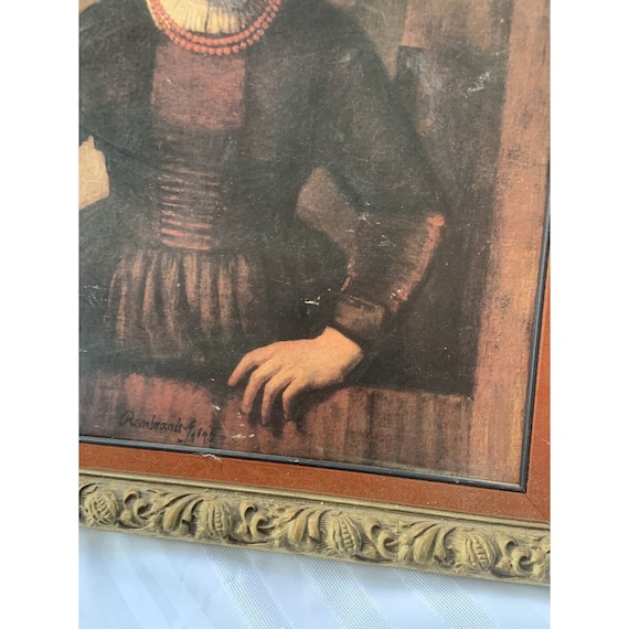 Rembrandt - Young Girl at Opened Half Door - Wood Carved Framed