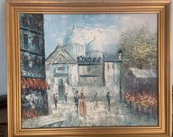 Caroline Burnett Original Art Signed Oil Painting Large Paris Cityscape France