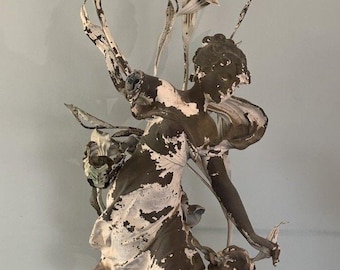 RARE Sculpture Lamp by Auguste Moreau- Bronze Statue 40 Figural Angelic Angel