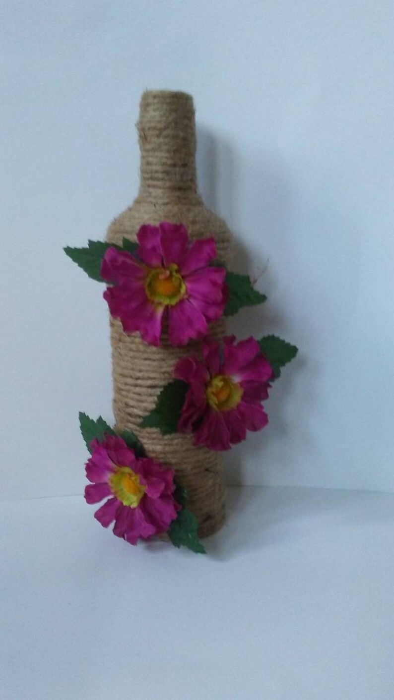 Decorated Wine Bottle Etsy
