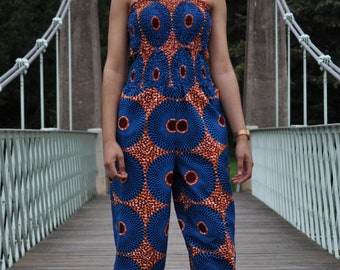 Women’s African Elasticated Bardot jumpsuits | African jumpsuit | Women’s jumpsuit