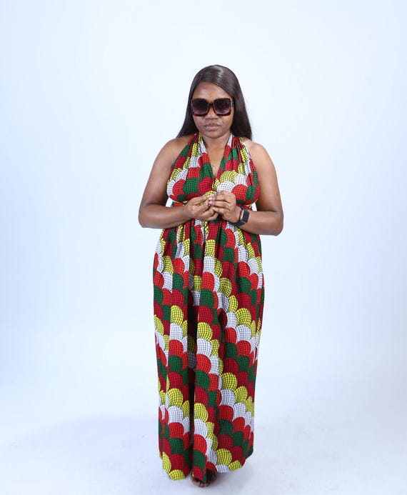 Robe longue infini à imprimé africain, faite main à partir de