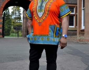 Camicia Dashiki unisex arancione