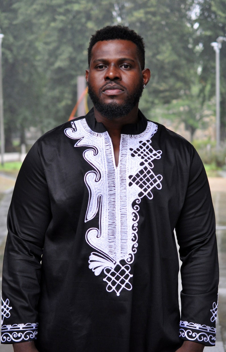 Black and White Men African Polished Cotton Print Wakanda - Etsy