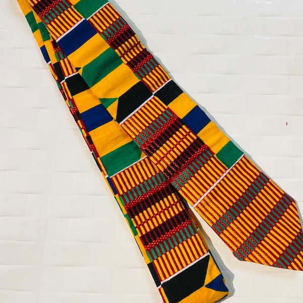 African Print Ankara Long Tie and Pocket Square/ Kente print long tie/gift ideas