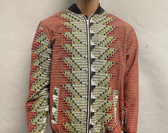 Unisex African Print Bomber Jacket, Ankara Bomber Jacket, Custom Made Bomber Jacket