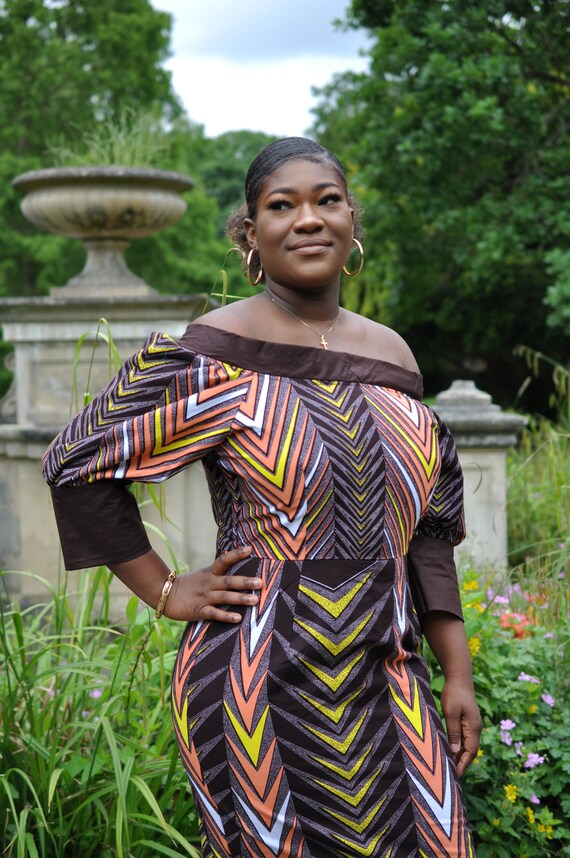 off the shoulder african traditional dresses African Print Off Shoulder Maxi Dress