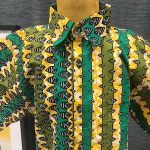 Kids Boys   10-12 African Print shirt with African kids outfit, Ankara Shirt, African Baby Boy outfit, Toddler African clothing.