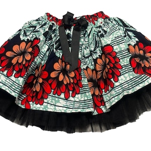 Vestido estampado africano bebé, falda y diadema con estampado africano infantil, vestido para niños pequeños Ankara, falda y diadema para fiesta de bebé africano imagen 1