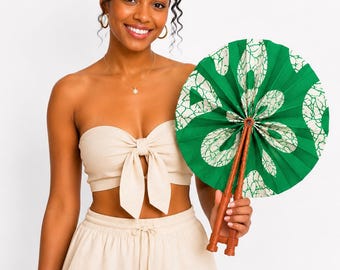 African Print Hand Fan – Handmade Ankara Folding Fan
