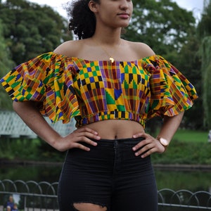 Women African Print Crop Top