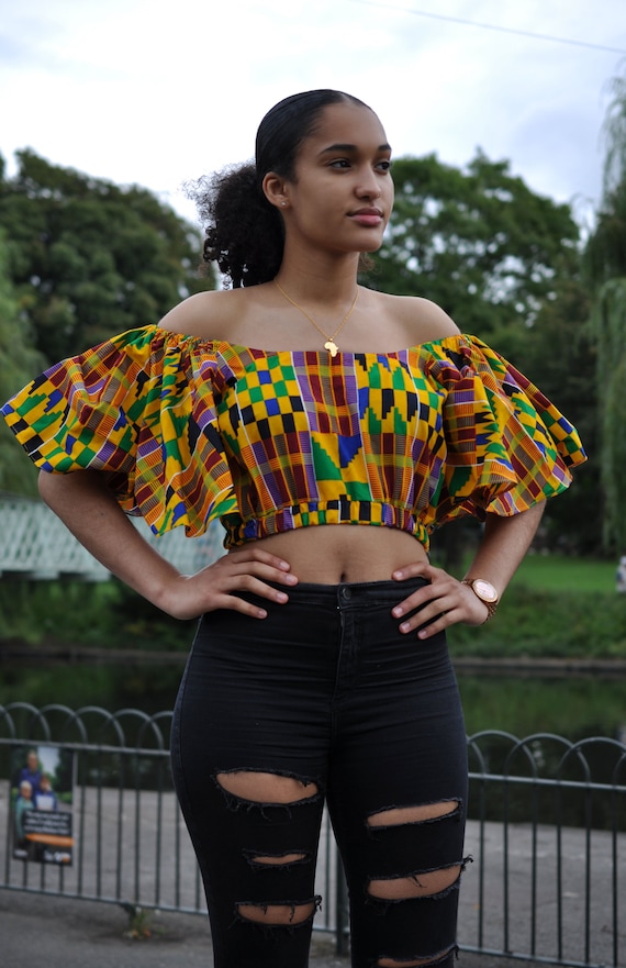 Women African Print Crop Top -  Portugal