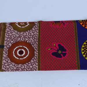 6 yards African print Ankara fabric with different design and colour  Ankara Fabric/ African Wax Fabric/ Cotton Wax Fabric